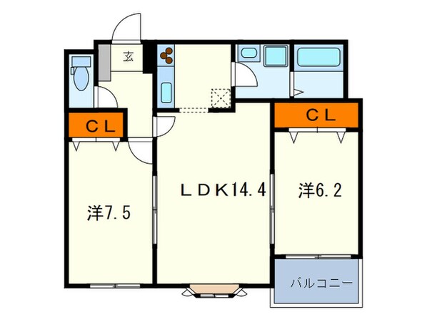 モンテボヌールⅡの物件間取画像